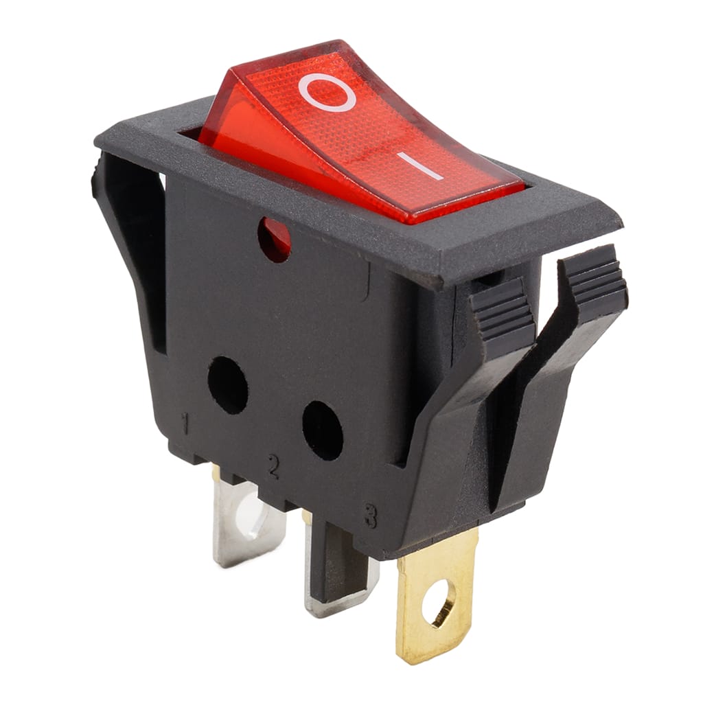 Переключатель KCD3-2-101NC 3с 220в красный (788)